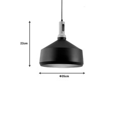 Plafonnier suspension luminaire métal noir 35x22 cm