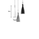 Plafonnier suspension luminaire noir blanc gris métal 30x30x138 cm