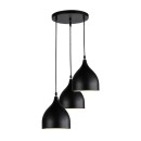 Plafonnier suspension luminaire trois lumières métal noir 30x17x120 cm