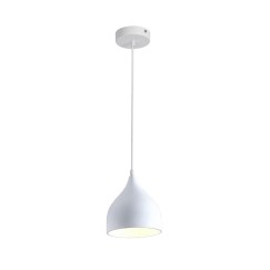 Plafonnier suspension luminaire métal blanc 17x20 cm