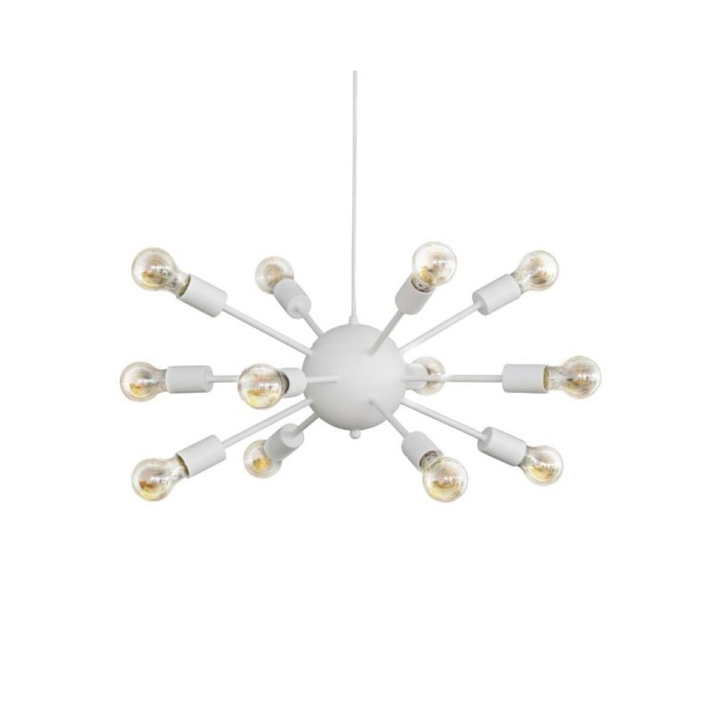 Plafonnier suspension luminaire multi lumières métal blanc 52x52x100 cm Plafonnier suspension luminaire multi lumières métal blanc 52x52x100 cm