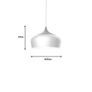 Plafonnier suspension luminaire métal blanc 35x29 cm