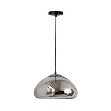 Plafonnier suspension luminaire métal argenté 30x16,5 cm