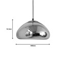 Plafonnier suspension luminaire métal argenté 30x16,5 cm