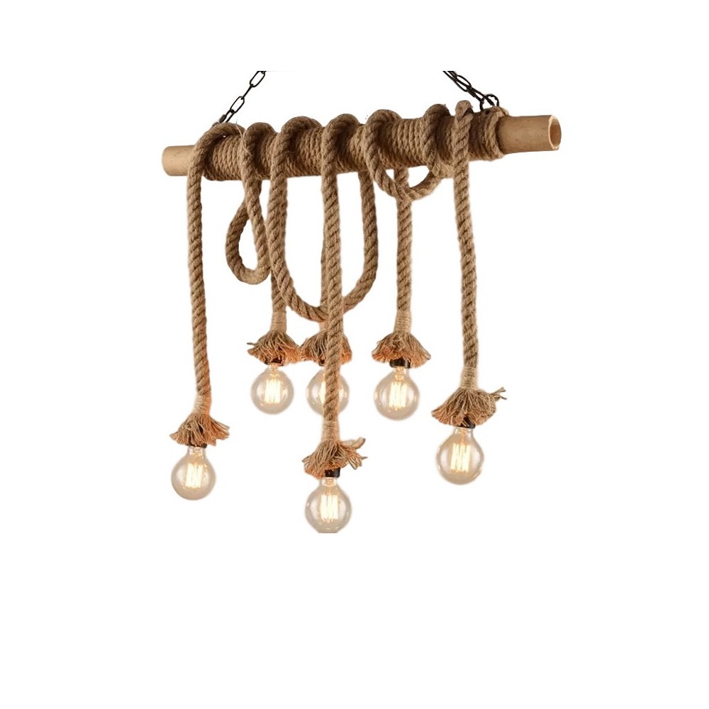 Plafonnier suspension luminaire corde 80x15x100 cm Plafonnier suspension luminaire corde 80x15x100 cm