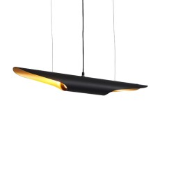 Plafonnier suspension luminaire métal noir doré  60x6 cm