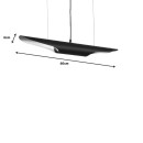 Plafonnier suspension luminaire métal noir doré  60x6 cm