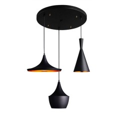 Plafonnier suspension luminaire métal noir doré 50x50x100 cm