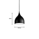 Plafonnier suspension luminaire métal noir 17x20 cm