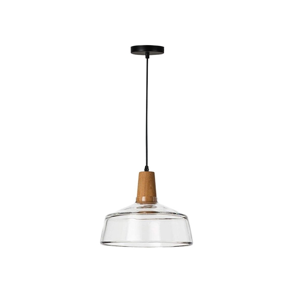 Plafonnier suspension luminaire verre transparent 24x19 cm Plafonnier suspension luminaire verre transparent 24x19 cm