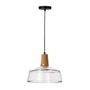 Plafonnier suspension luminaire verre transparent 24x19 cm