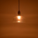 Plafonnier suspension luminaire verre transparent 24x19 cm