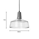 Plafonnier suspension luminaire verre transparent 24x19 cm