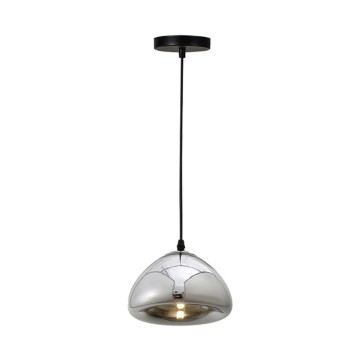 Plafonnier suspension luminaire métal argenté 18x11cm