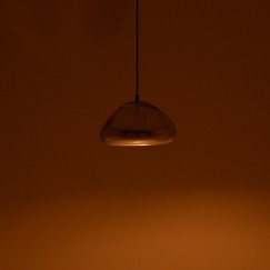Plafonnier suspension luminaire métal argenté 18x11cm