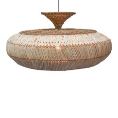 Plafonnier suspension luminaire en sisal 90x43 cm