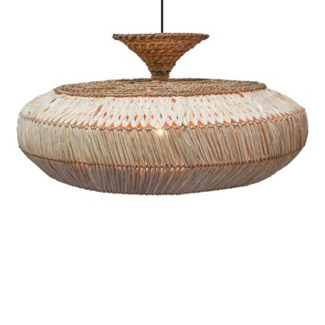 Plafonnier suspension luminaire en sisal 90x43 cm