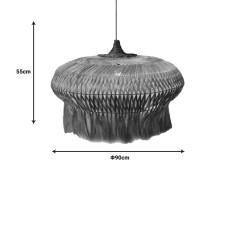 Plafonnier suspension luminaire en bois 90x55 cm