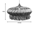 Plafonnier suspension luminaire en bois d'abaca 110x65 cm