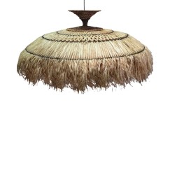 Plafonnier suspension luminaire en sisal 110x55 cm