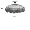 Plafonnier suspension luminaire en sisal 110x55 cm