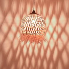 Plafonnier suspension luminaire en sisal 45x55 cm