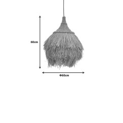 Plafonnier suspension luminaire en jonc de mer 60x60 cm