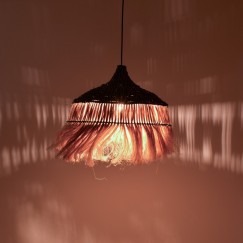 Plafonnier suspension luminaire bois,50x50 cm