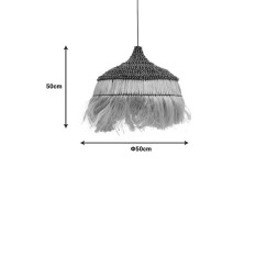 Plafonnier suspension luminaire bois,50x50 cm