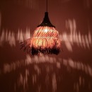 Plafonnier suspension luminaire naturel noir 35x50 cm