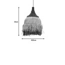 Plafonnier suspension luminaire naturel noir 35x50 cm