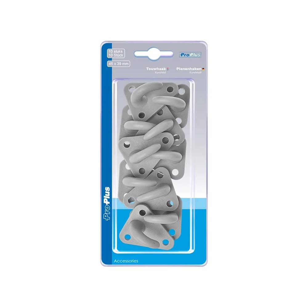 Crochet plastique pour corde 45x39mm 10 pièces dans blister