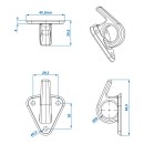 Crochet plastique pour corde avec un oeil 48x45mm