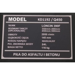 PIŁA DO ASFALTU I BETONU KD11920