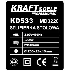SZLIFIERKA STOŁOWA TARCZOWA KAMIENIOWA 200MM KD533
