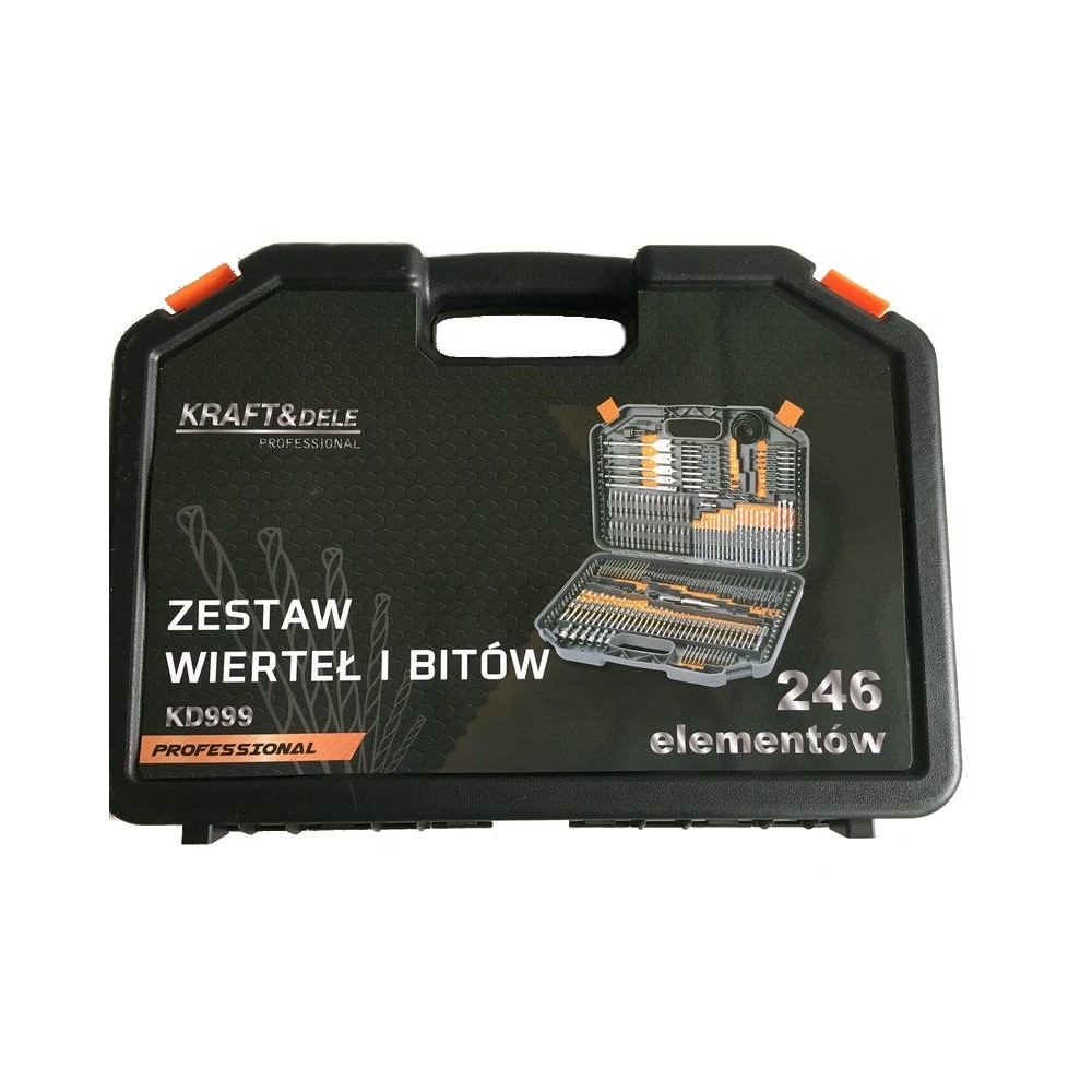 Zestaw wierteł i bitów 246 elementów KD999