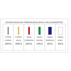 Koszulki rurki termokurczliwe zestaw 100szt. KD10918