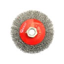 Szczotka druciana obrot.boczna 100mm  M14 drut karbowany stalowy (60)