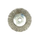 Szczotka druciana obrot.boczna 100mm  M14 drut karbowany stalowy (60)