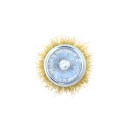 Szczotka druciana czołowa,mosiężna 75mm/3"z trzpieniem (10/120)