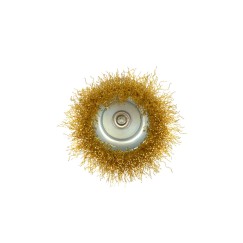 Szczotka druciana czołowa,mosiężna 75mm/3"z trzpieniem (10/120)