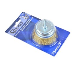 Szczotka druciana czołowa,mosiężna 75mm/3"z trzpieniem (10/120)