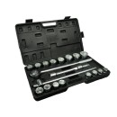 Zestaw kluczy nasad.21el.3/4" 6-kąt.19-50mm/czarna walizka/(2)