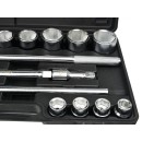 Zestaw kluczy nasad.21el.3/4" 6-kąt.19-50mm/czarna walizka/(2)