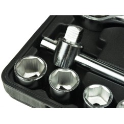 Zestaw kluczy nasad.21el.3/4" 6-kąt.19-50mm/czarna walizka/(2)