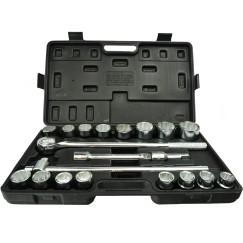 Zestaw kluczy nasad.21el.3/4" 12-kąt.19-50mm/czarna walizka/(2)