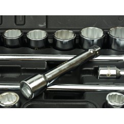 Zestaw kluczy nasad.21el.3/4" 12-kąt.19-50mm/czarna walizka/(2)