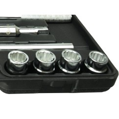 Zestaw kluczy nasad.21el.3/4" 12-kąt.19-50mm/czarna walizka/(2)