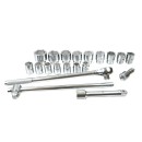 Zestaw kluczy nasad.21el.3/4" 6-kąt.19-50mm,metal box(2)