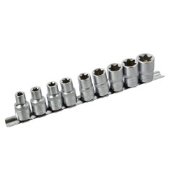 10el.kpl.nasadek torx E10-24,1/2"na listwie GEKO(20)